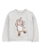 Baby Ice Skating Bear Fleece Sweatshirt, image 1 of 3 slides