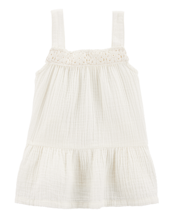 Baby Gauze Eyelet Tank - Ivory, 