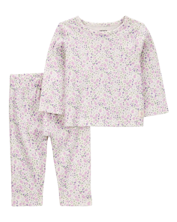 Baby 2-Piece Floral Long-Sleeve Tee & Pant Set, 