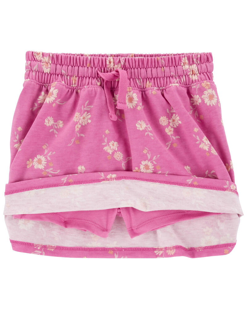 Baby Floral Print Cotton Jersey Skort, image 2 of 3 slides