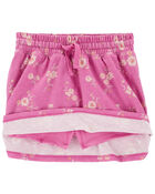 Baby Floral Print Cotton Jersey Skort, image 2 of 3 slides