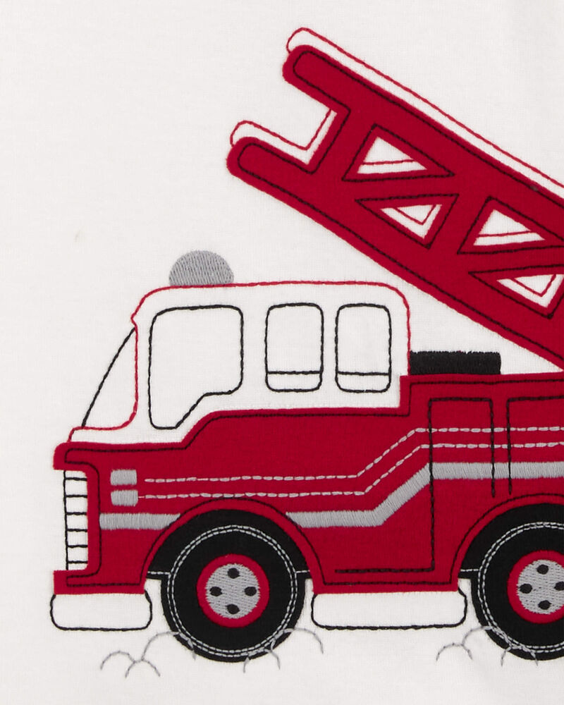 Baby 4-Piece Firetruck 100% Snug Fit Cotton Pajamas, image 3 of 4 slides