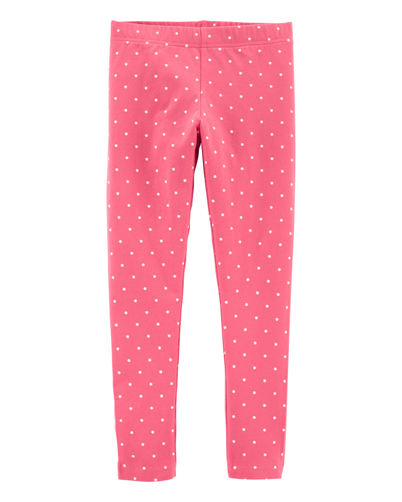 Kid Cotton Polka Dot Stretch Leggings, image 1 of 4 slides