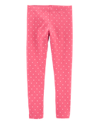 Kid Cotton Polka Dot Stretch Leggings, image 1 of 4 slides