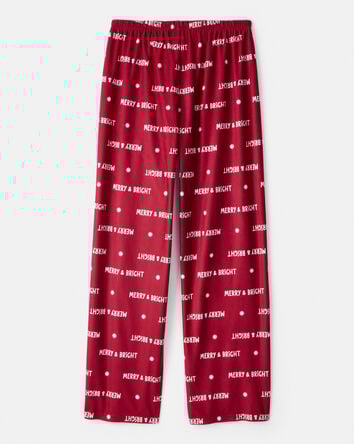 Adult Merry & Bright Holiday Print Pajama Pants - Red, 