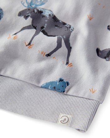 Toddler Boy 2-Piece Midnight Forest Print Set Made with Organic Cotton, 