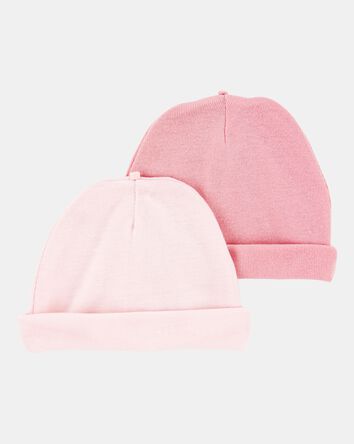 Baby 2-Pack Caps - Pink, 