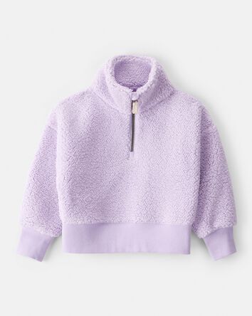 Toddler Girl Quarter-Zip Pullover Sweatshirt - Purple, 