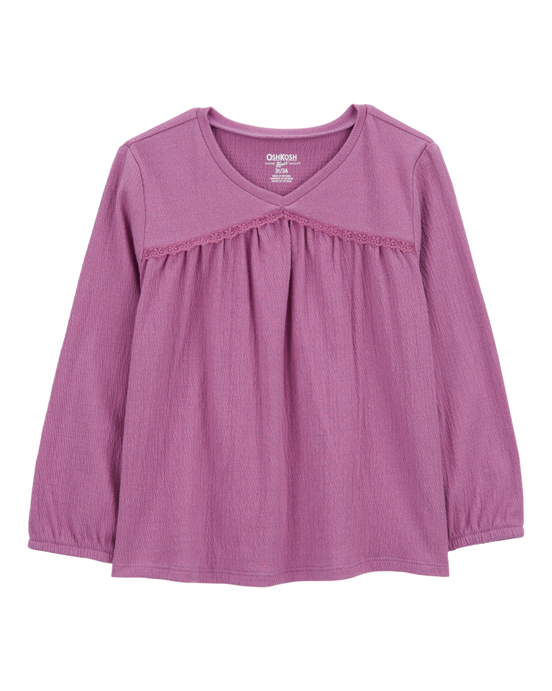 Toddler Crinkle Jersey Lace Top, image 1 of 3 slides