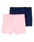 Kid 2-Pack Pink & Navy Shorts, image 1 of 4 slides