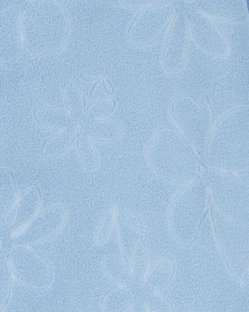 Blue Toddler 1Piece Floral Burn Out Fleece Footie Pajamas