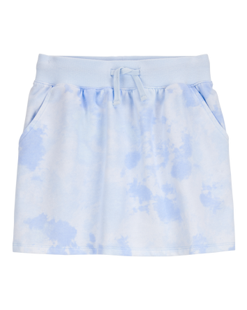 Kid Drawstring Cloud Dye French Terry Skort - Blue, 