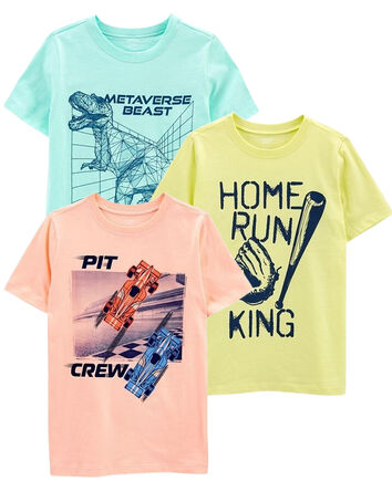 Kid 3-Pack Graphic Jersey Tees, 