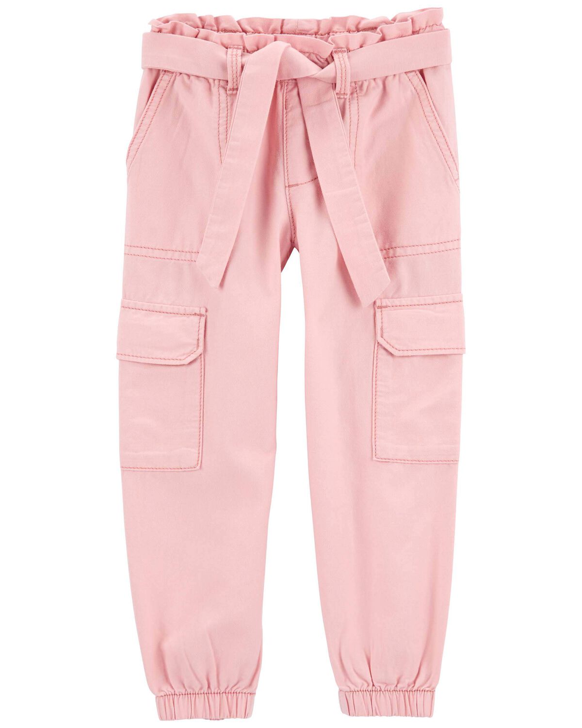 Pink Toddler Soft Cotton 42% LENZING™ ECOVERO™ Paperbag Cargo Pants ...
