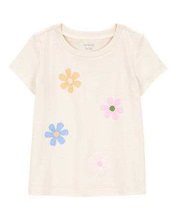 Toddler Flower Short-Sleeve Graphic Tee - Cream, 