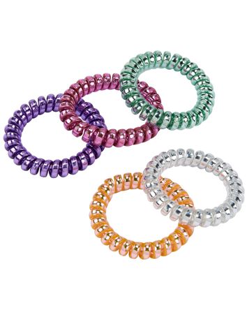 5-Pack Plastic Hair Ties, 