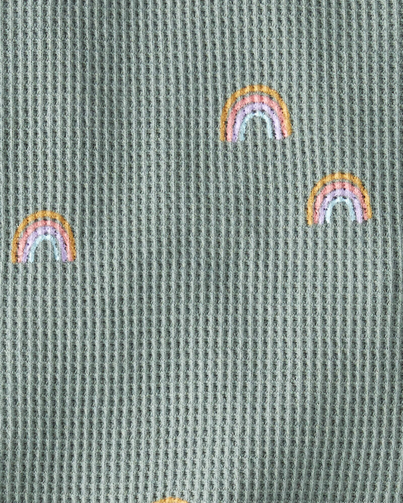 Baby 2-Piece Organic Cotton Waffle Knit Set in Magical Rainbow Print, image 2 of 6 slides