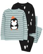 Toddler 4-Piece Penguin 100% Snug Fit Cotton Pajamas, image 1 of 4 slides