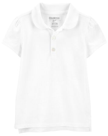 Toddler White Piqué Polo Shirt, 