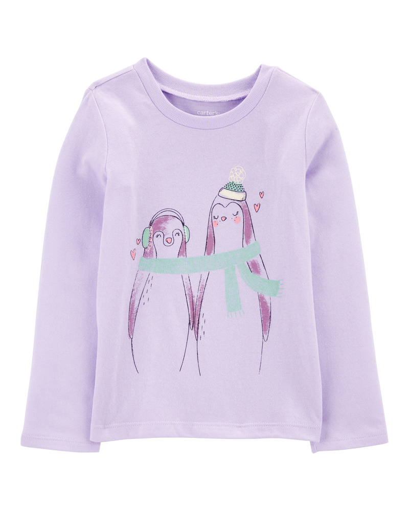 Toddler Penguin Long-Sleeve Graphic Tee, image 1 of 3 slides