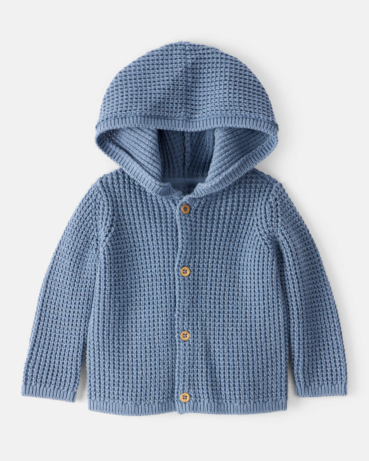Blue Baby Hooded Cotton Cardigan