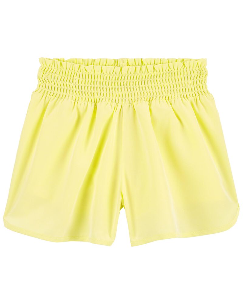Kid Smocked Shorts in Moisture Wicking Active Fabric, image 1 of 3 slides