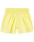 Kid Smocked Shorts in Moisture Wicking Active Fabric, image 1 of 3 slides