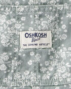 Toddler Lightweight Floral Print Canvas Overalls - Green, image 3 of 4 slides