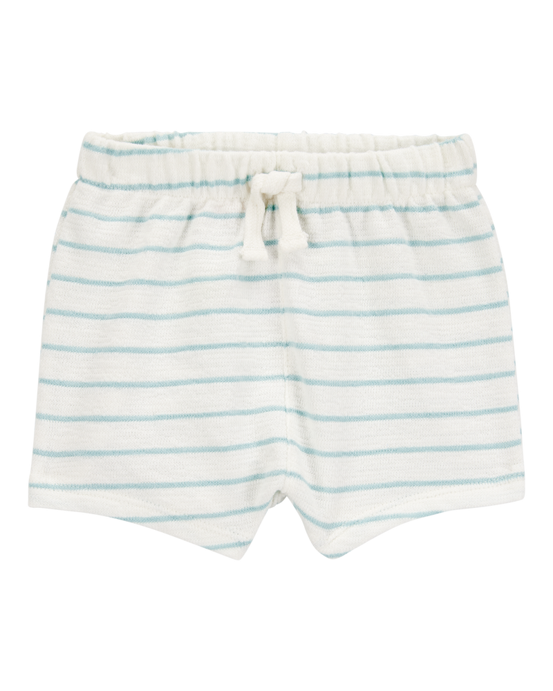 Baby Striped Pull-On Slub Jersey Shorts, image 1 of 4 slides