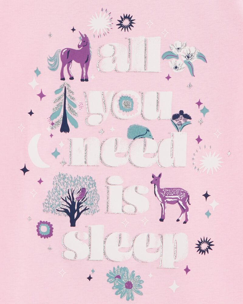 Kid 4-Piece Unicorn 100% Snug Fit Cotton Pajamas, image 3 of 4 slides