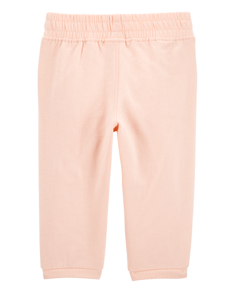 Baby Pull-On French Terry Joggers - Pink, image 2 of 4 slides