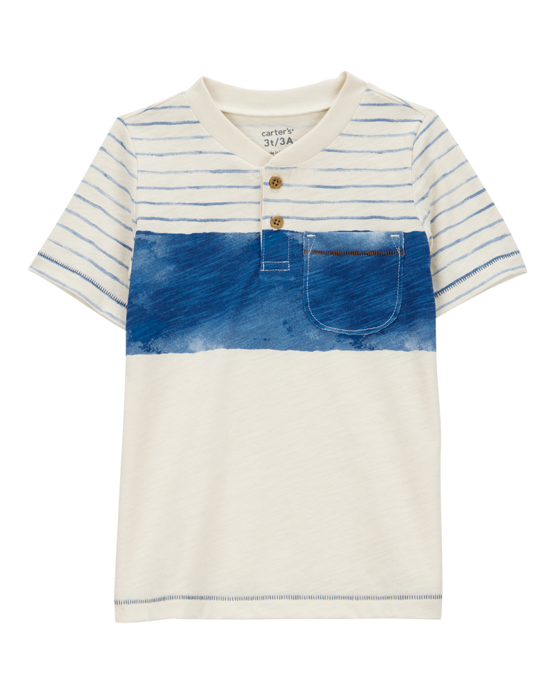 Baby Colorblock Short-Sleeve Henley, image 1 of 3 slides