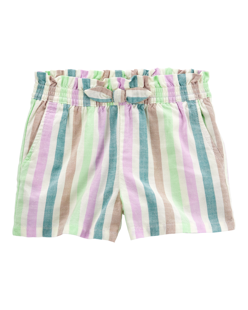 Toddler Striped Pull-On Linen Look-Alike Shorts, image 1 of 6 slides