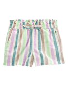 Toddler Striped Pull-On Linen Look-Alike Shorts, image 1 of 6 slides