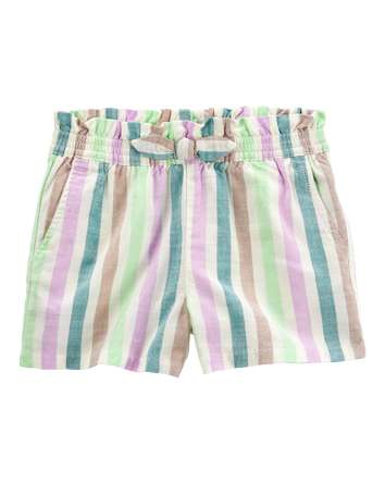 Toddler Striped Pull-On Linen Look-Alike Shorts, 