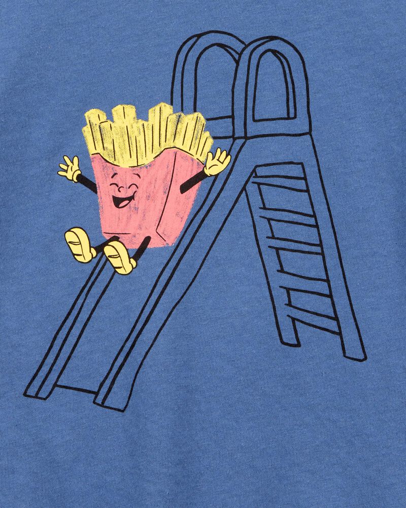 Toddler French Fries Short-Sleeve Graphic Tee - Navy, image 2 of 3 slides