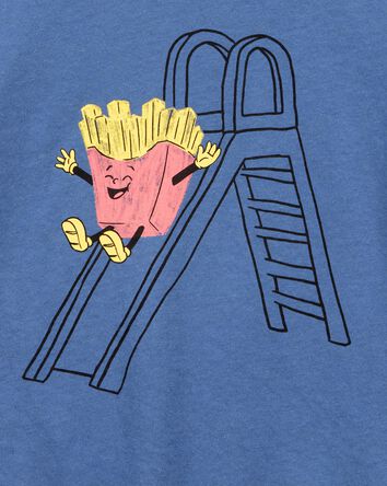 Toddler French Fries Short-Sleeve Graphic Tee - Navy, 
