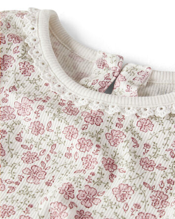 Girls 2-Pack Organic Cotton Ribbed Tees, 