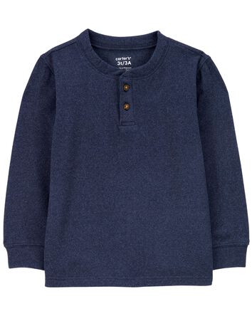 Baby Drop Needle Long-Sleeve Henley Tee, 