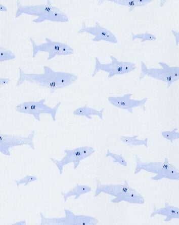 Baby Boy 1-Piece Shark Print 100% Snug Fit Cotton Footie Pajamas - Blue, 