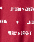 Kid Merry & Bright Christmas Print Loose Fit Pajama Bottoms - Red, image 3 of 4 slides
