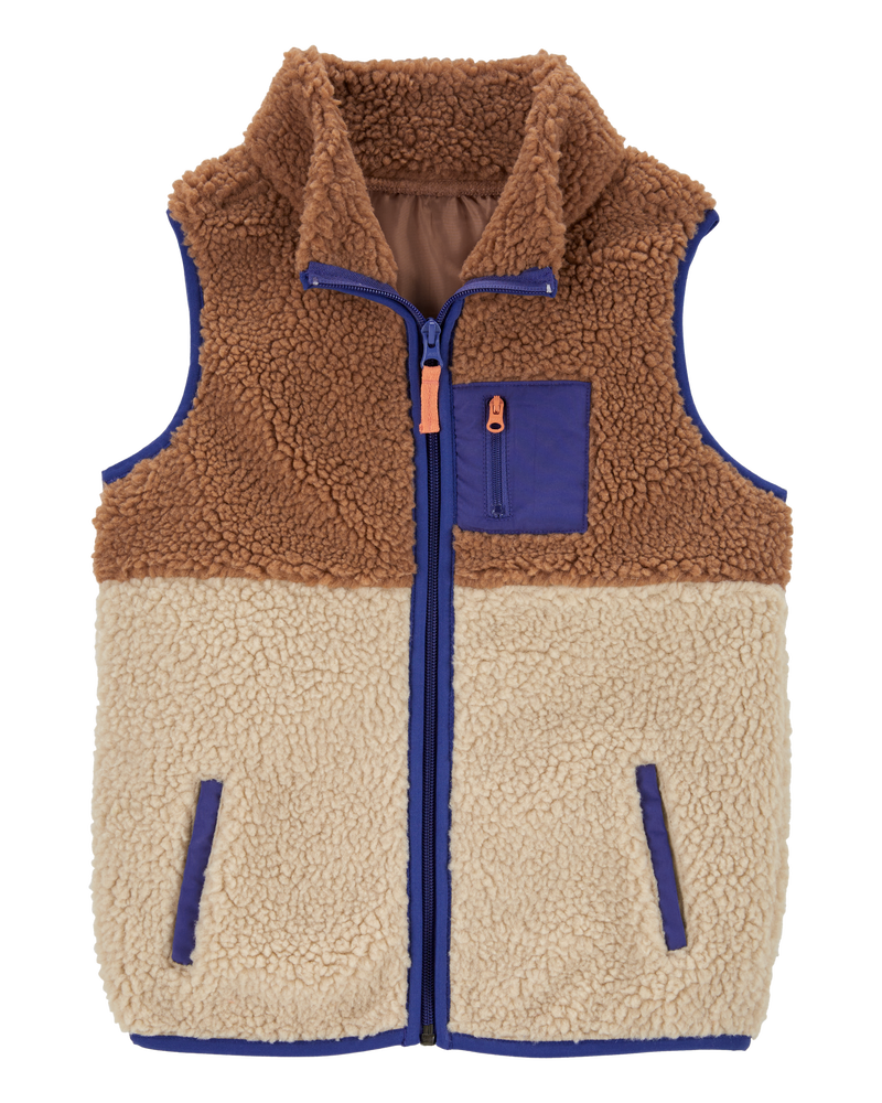Kid Zip-Up Sherpa Vest, image 1 of 4 slides