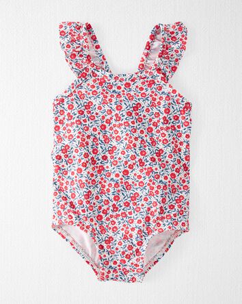 Baby Floral Print Recycled Swimsuit, 