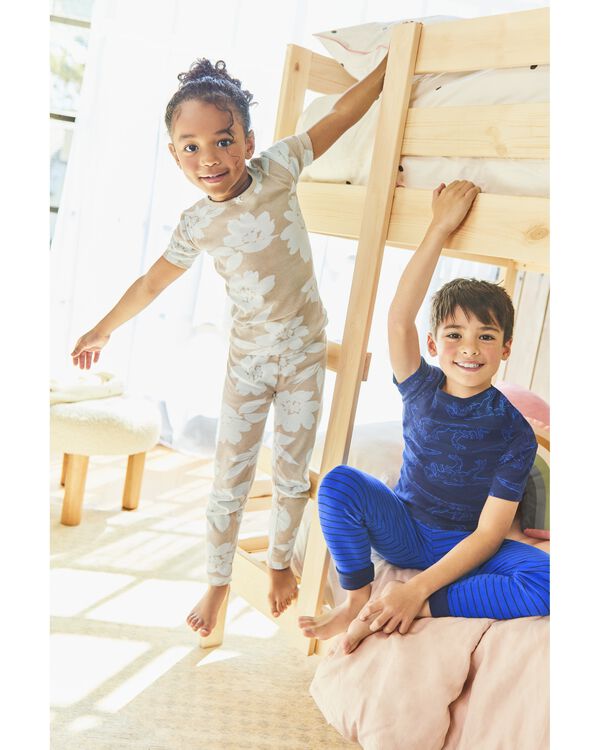 Kid 4-Piece Dinosaur Cotton Blend Pajamas