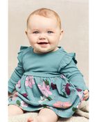 Baby 2-Piece Floral Bodysuit Dress Set, image 2 of 6 slides