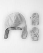 Toddler 2-Pack Recycled Fleece Hat and Mittens Set, image 1 of 3 slides