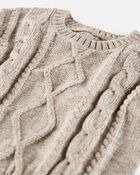 Baby Organic Cotton Cable Knit Sweater in Cream, image 2 of 4 slides