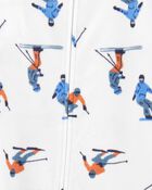 Kid 1-Piece Ski Fleece Footie Pajamas, image 2 of 3 slides