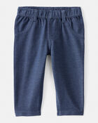 Baby Girl Knit Pull-On Pants - Navy Blue, image 1 of 4 slides