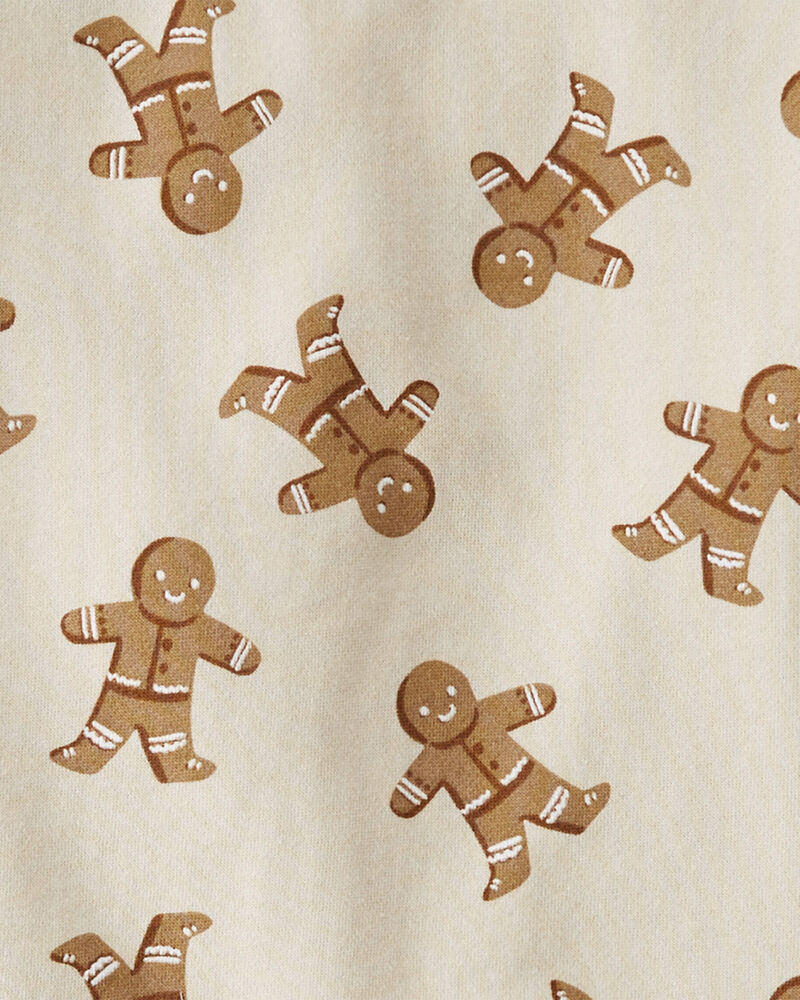 Toddler Organic Cotton Holiday Gingerbread Cookie Fleece Set, image 3 of 4 slides